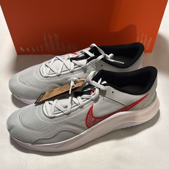 Nike Running Shoes Mens 13 Gray Red Legend Essential - Picture 1 of 5